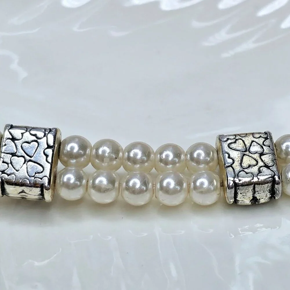 Brighton Lady Jane Silver-plated Pearl Double Strand Pearl Bracelet - Picture 6 of 8